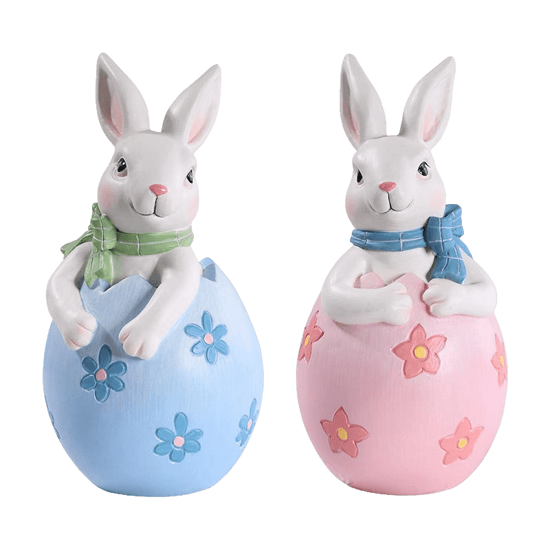8* 16cm Resina Paschae Bunny Figurine Decor Set